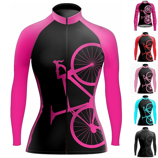 Women's Cycling Jersey Graphic Funny Long Sleeve Bike