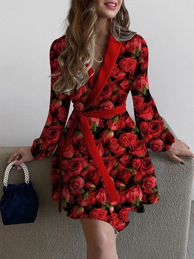 Women's Mini Dress Wrap Dress A Line Dress Casual Daily