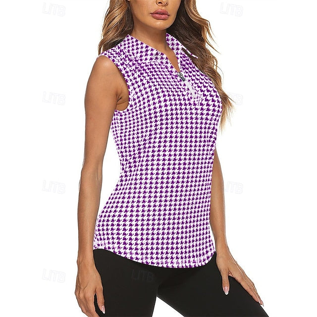 Women's Plaid / Check Sport Shirt Golf Polo Shirt Tennis