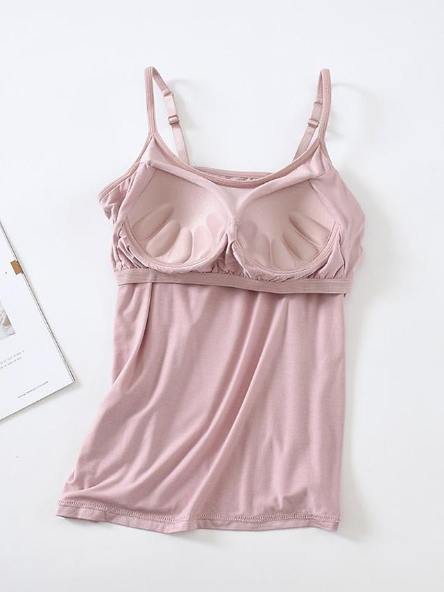 Women's Camisole Tank Top Plain Basic Sleeveless U Neck