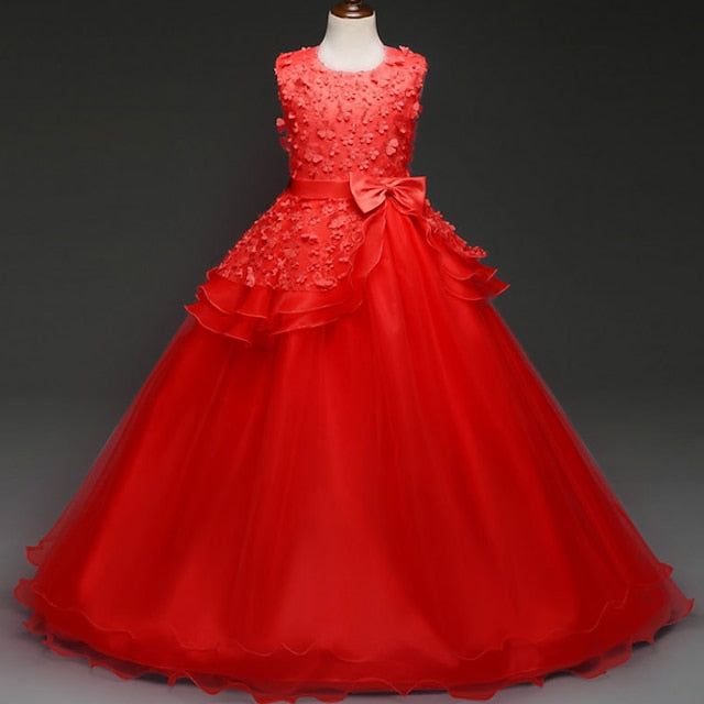 Dress Girl Girls' Flower Solid Colored Kids