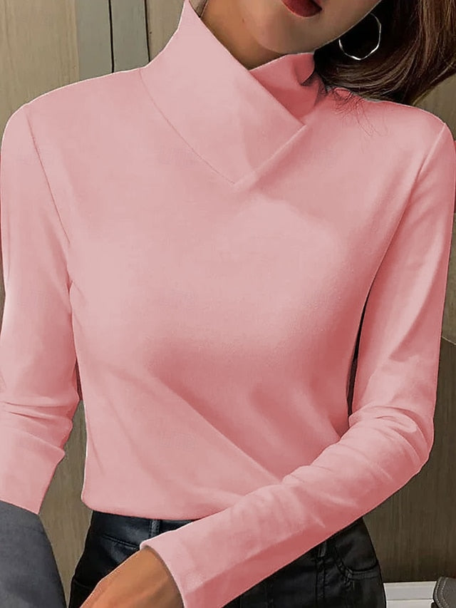Women's T Shirt Plain Elegant Vintage Stylish Long Sleeve