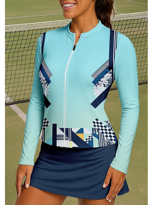 Women's Geometric Gradient Sport Shirt Tennis Shirt Tennis