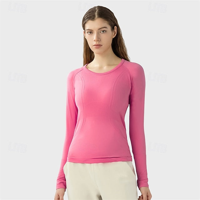 Women's Sports shirts pilates top Sports Top Crew Neckline