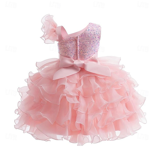 Party Kids Flower Ball Pageant Ruffle Girls Wedding Gown Dress
