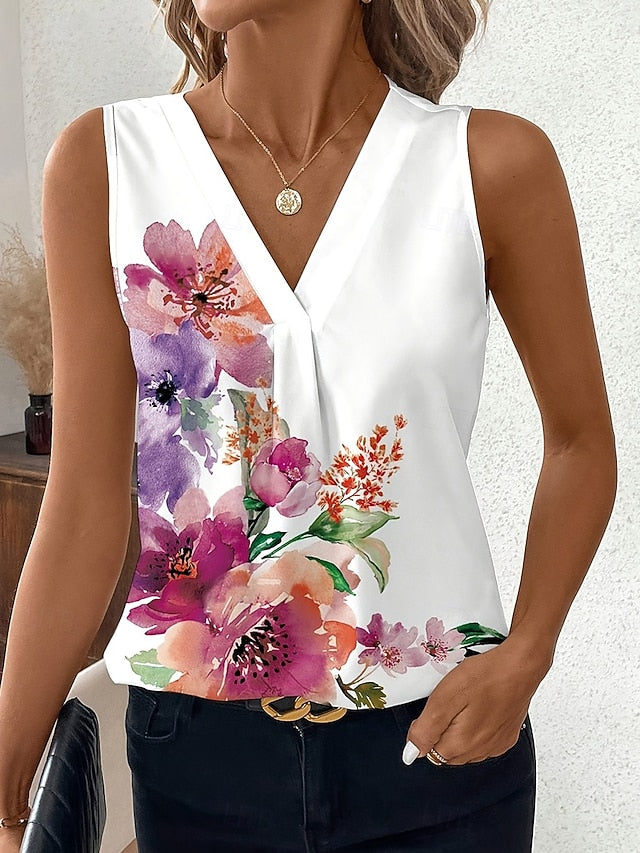 Women's Tank Top Floral Graphic Plants Elegant Vintage