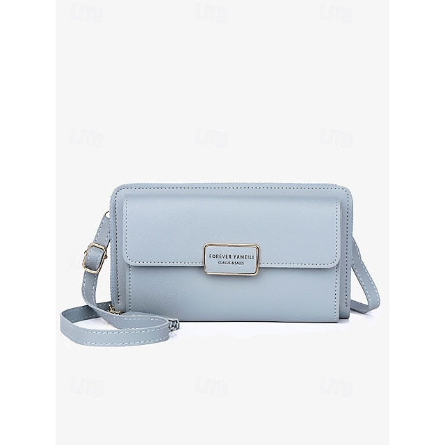 Sac à bandoulière en cuir PU pour femme, porte-téléphone portable