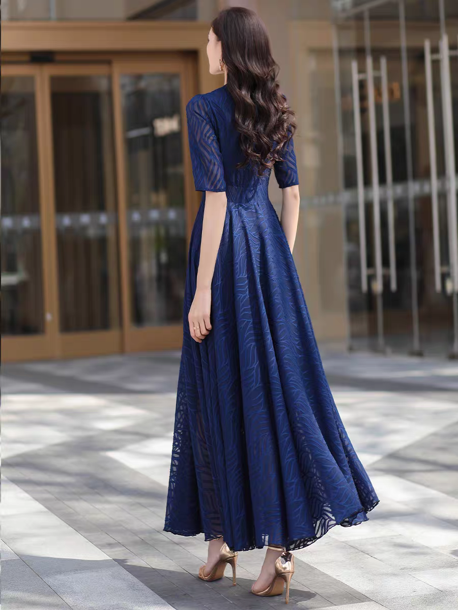 the Bride Evening of Blue Elegant Mother Gown Burgundy A-Line