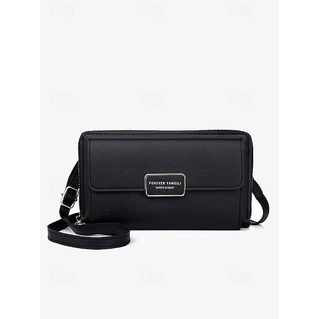 Phone Leather PU Crossbody Wristlet Mobile Bag Women's
