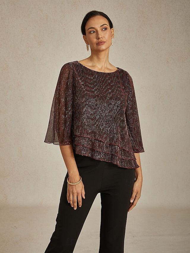 Women's Blouse Dressy Tops Flowy Tops Chiffon Tops Sequins