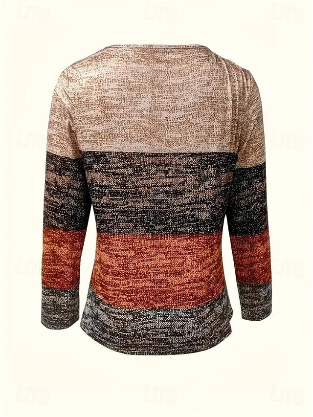 Easter Women's T shirt Crew Neck Long Sleeve Tunic Graphic