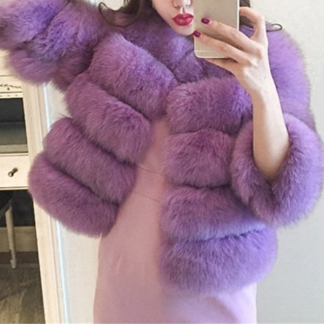 Women's Comfortable Street Faux Fur Coat Active Elegant
