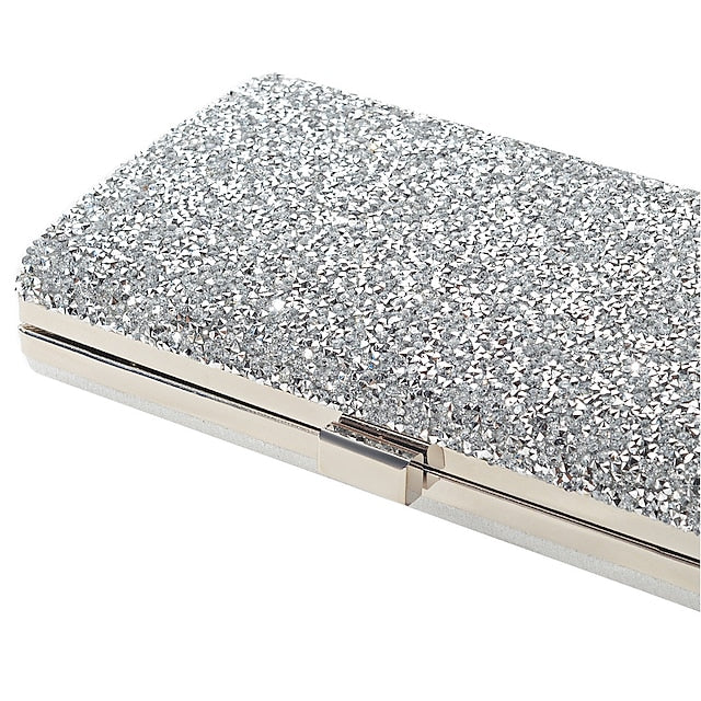 Women's Silver Glitter Clutch