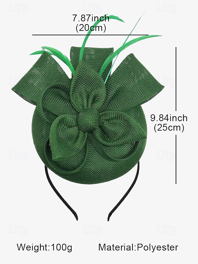 Accents and Women's with Hat Bow Fascinator Green Feather
