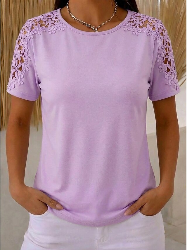 Women's Blouse Lace Tops Lace Plain Vintage Stylish Modern
