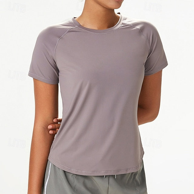 Women's Gym Shirt Running Shirt Mesh Short Sleeve Top