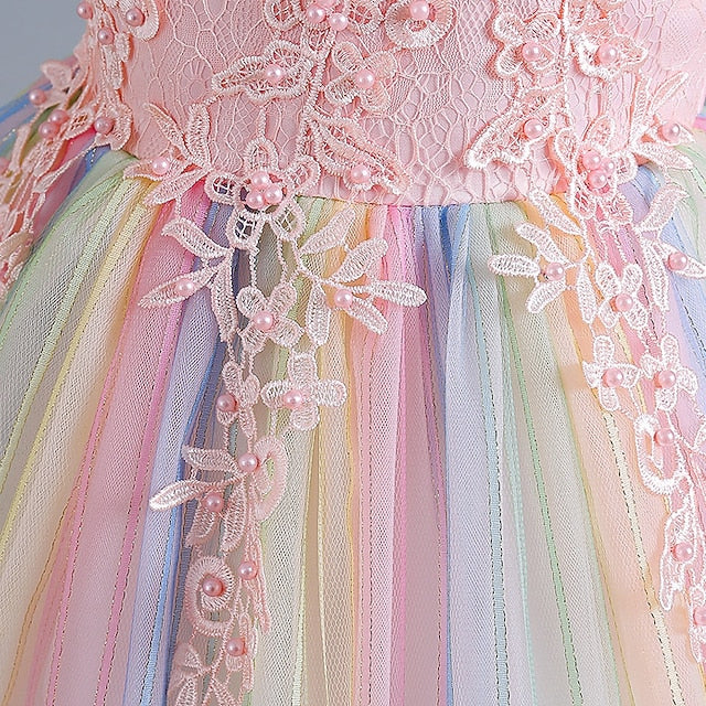 Sleeveless Party Kids Floral Girl Flower Girls' Dress