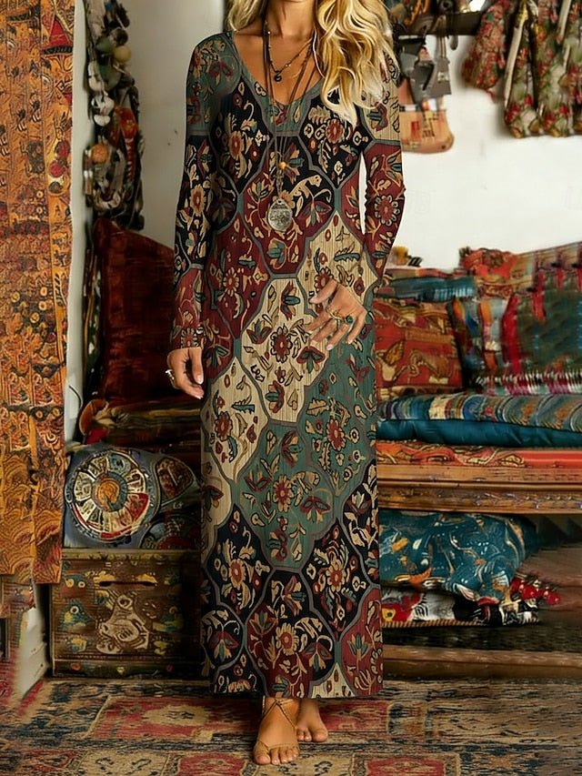 Women's Long Dress Maxi Dress Vintage Dress Casual Dress