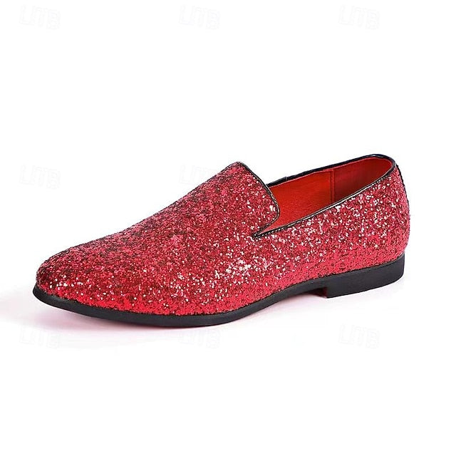 Loafers Slip Glitter Red - Men's On