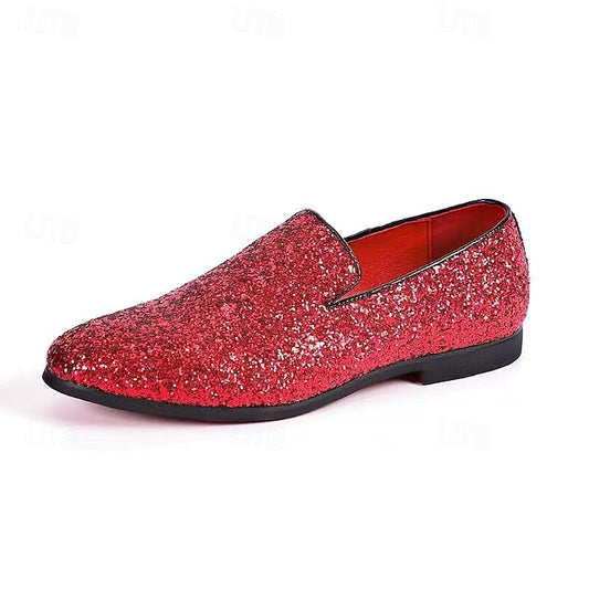 Loafers Slip Glitter Red - Men's On