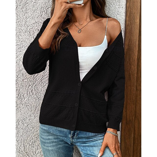 Women's Knit Cardigan Long Sleeve Top Athleisure Fall /