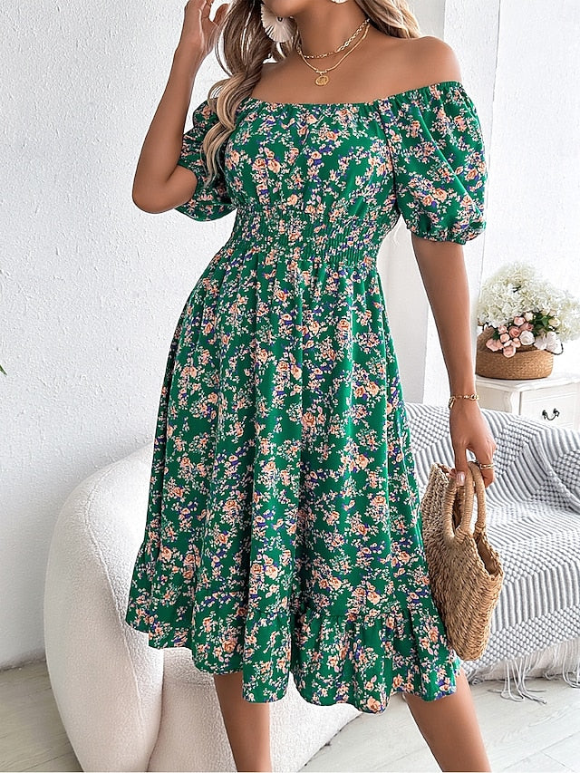 Women's Midi Dress A Line Dress Milkmaid Dress Midi Dress