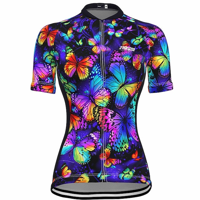 Women's Cycling Jersey Butterfly Short Sleeve Bike Jersey