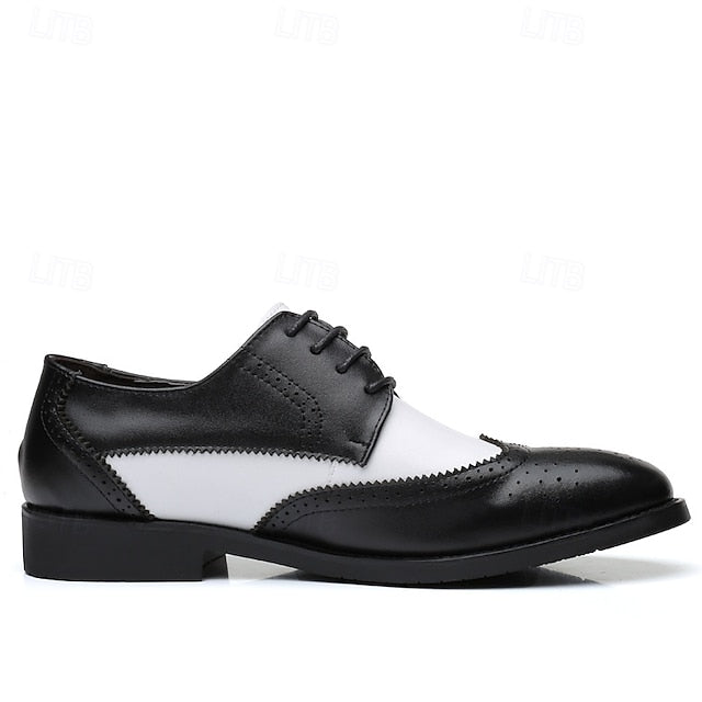 Shoes Brogue White with Men's Oxford and Black