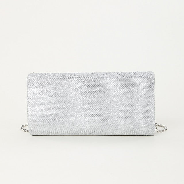 Silver Clutch Evening Purse Elegant Glitter – Women's