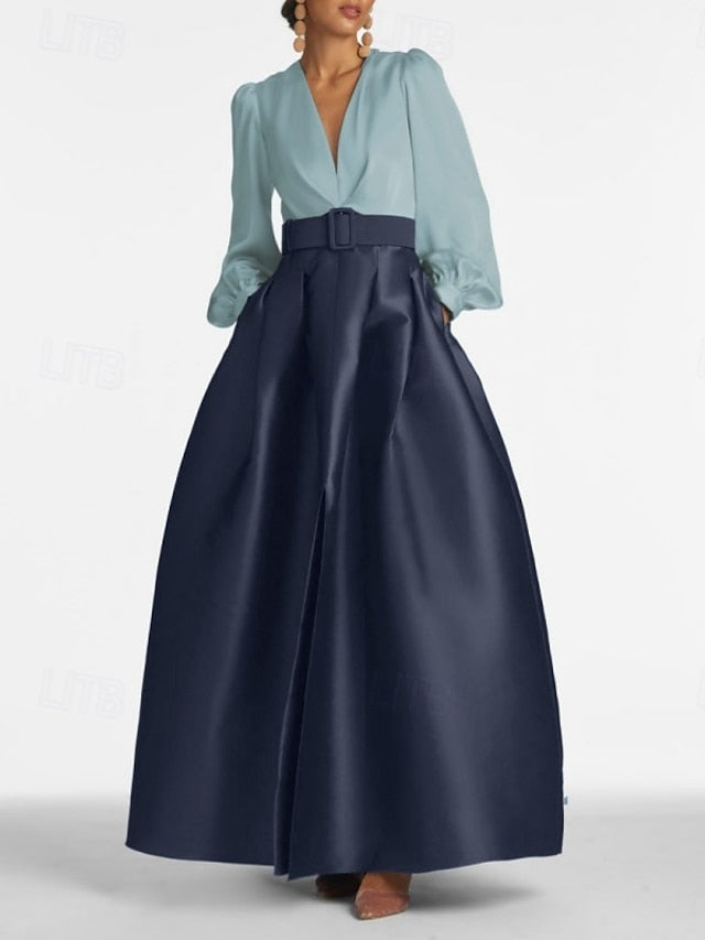 Evening Gown Formal High Guest Split A-Line Floor Dress Wedding