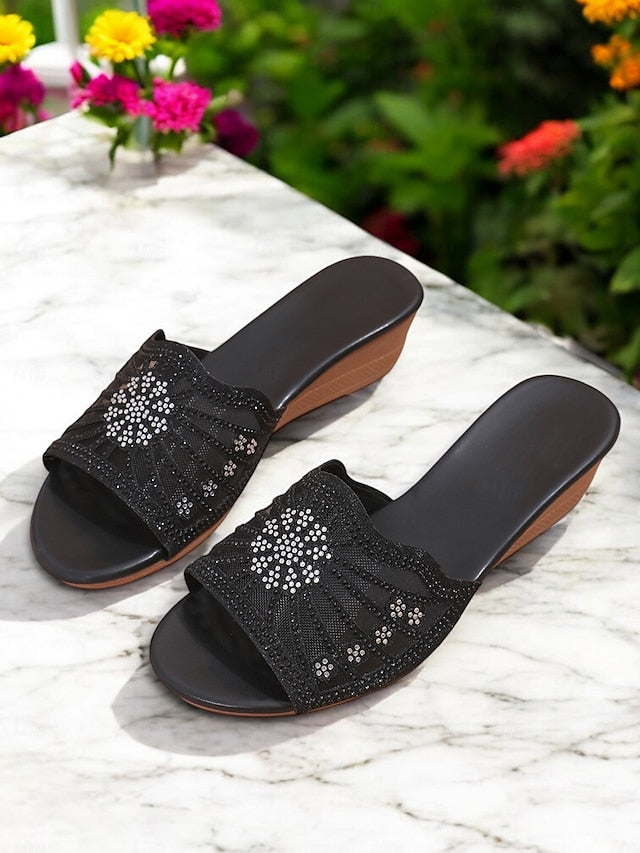 Block Heel Chic Black Sandals Classic Women Ankle Strappy for -