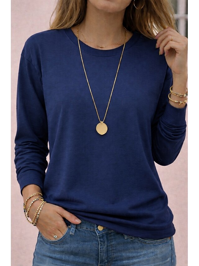 Women's Oversized 100% Cotton Knit Tee Solid Color Stylish
