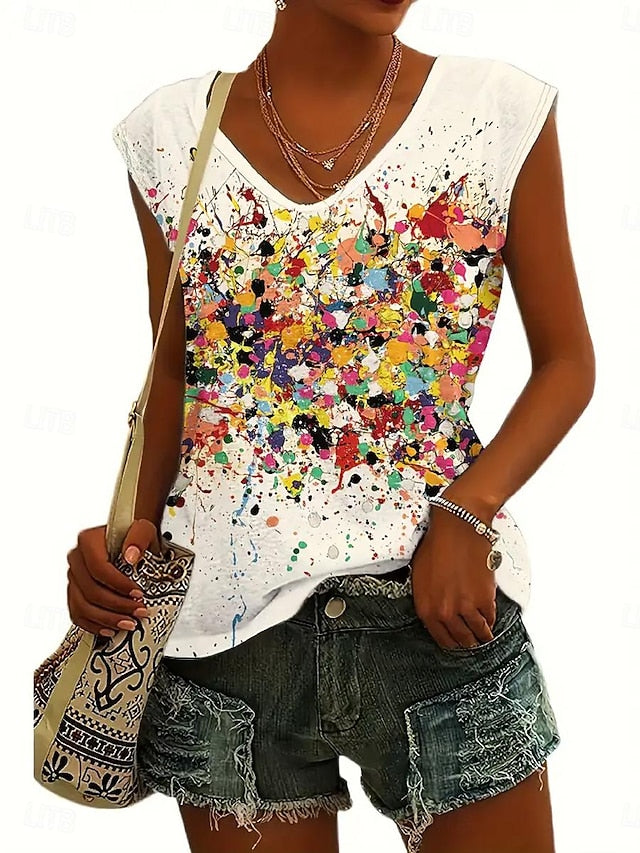 Women's Camisole Tank Top Stylish Casual Ombre Print