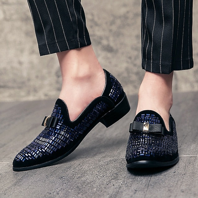– Prom Monk Silver Elegant Strap Men's and Woven Loafers