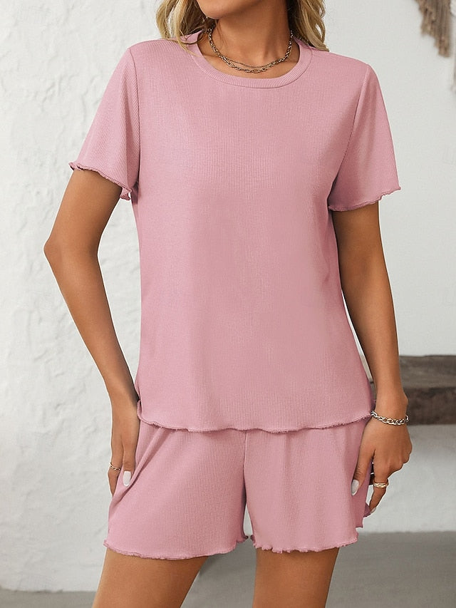 Women's Shorts Sets Bolero Top Short Sleeve Round Neck