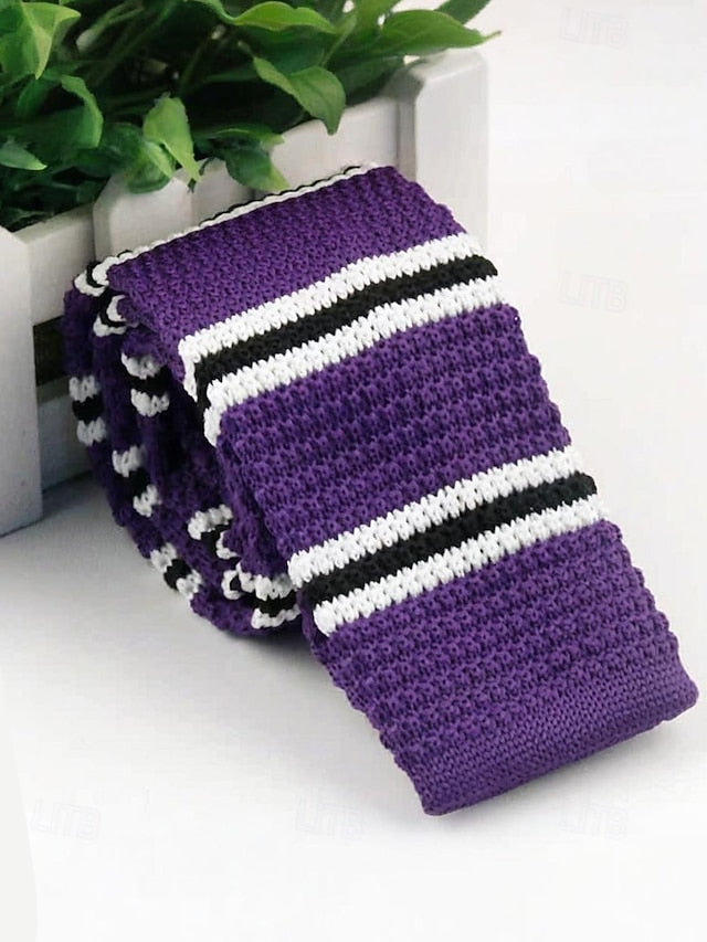 Neck Tie Stylish Woven Stripe - Christmas Men's Knit