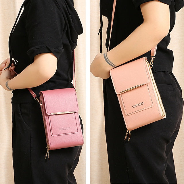 Sac à bandoulière pour téléphone portable, portefeuille pour femme, porte-monnaie