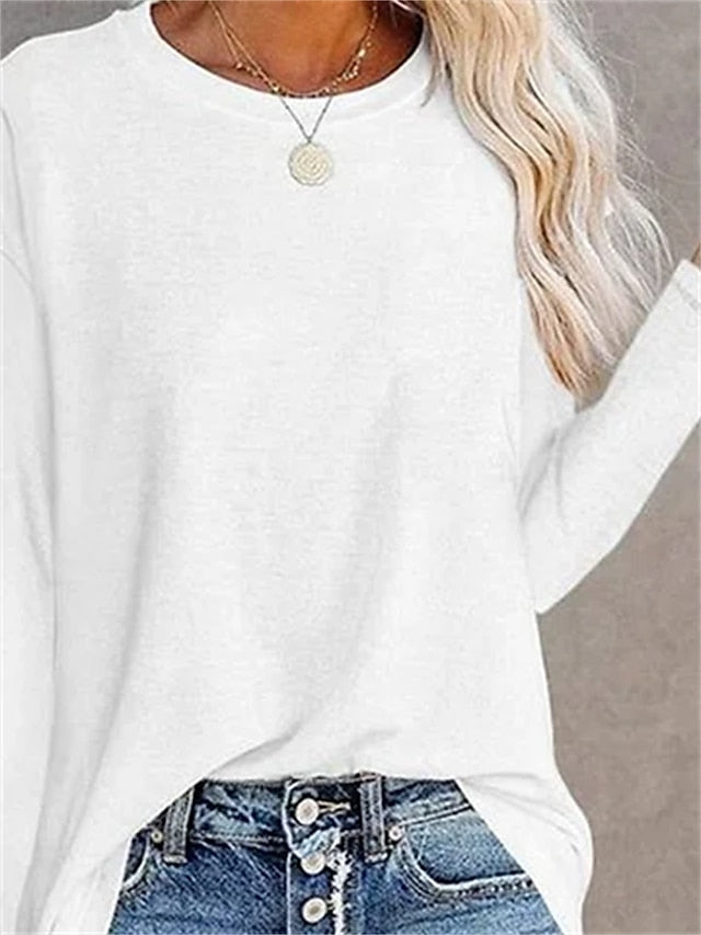 Women's T shirt Long Sleeve Crew Neck Long Sleeve Tunic