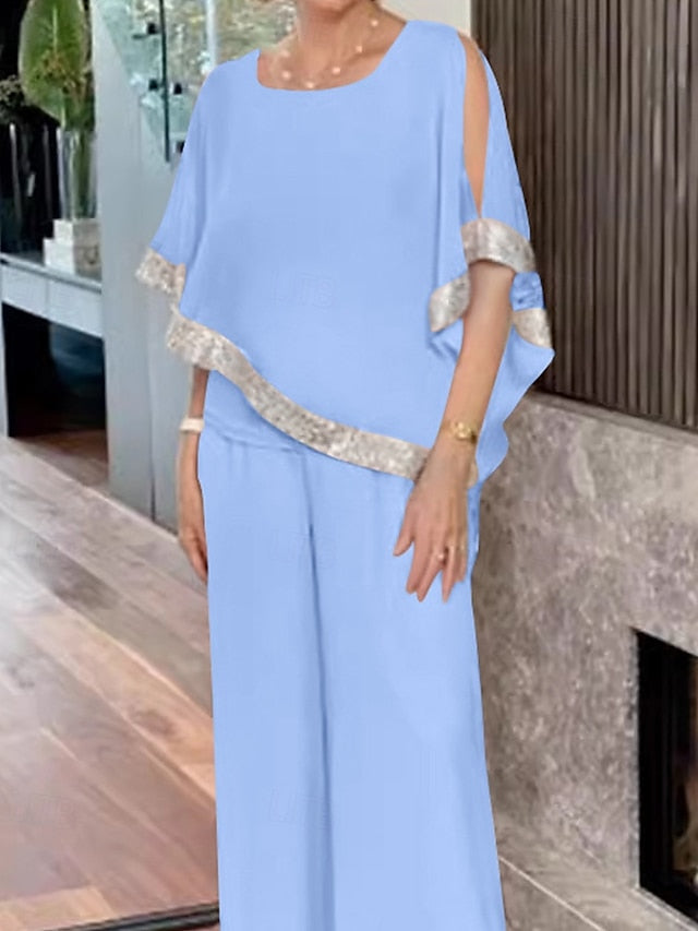 Bride Pantsuit Jumpsuit the Two Piece Elegant of / Mother Dress