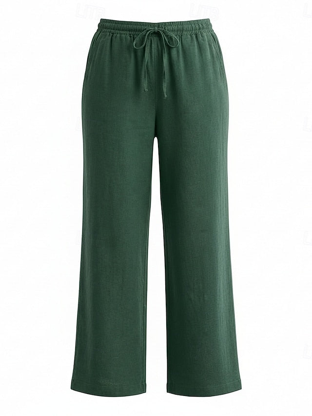 70% Linen Women's Linen Pants Culottes Wide Leg Wide Leg