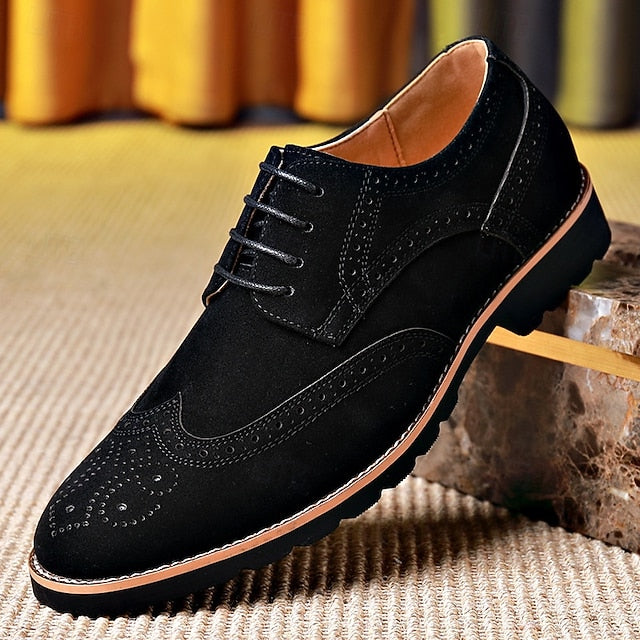 Lace-Up Vintage – Brown Shoes Brogue Derby Men's