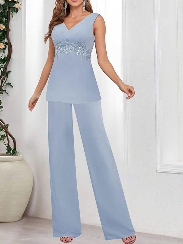 3 Mother Simple Piece Dress Bride of V Guest the Wedding Elegant