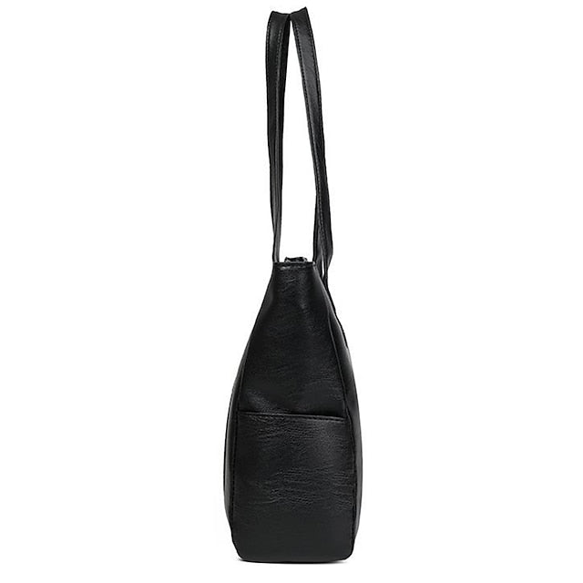 Tasche Schwarz – Große Kunstleder Damen Tote Stilvoll