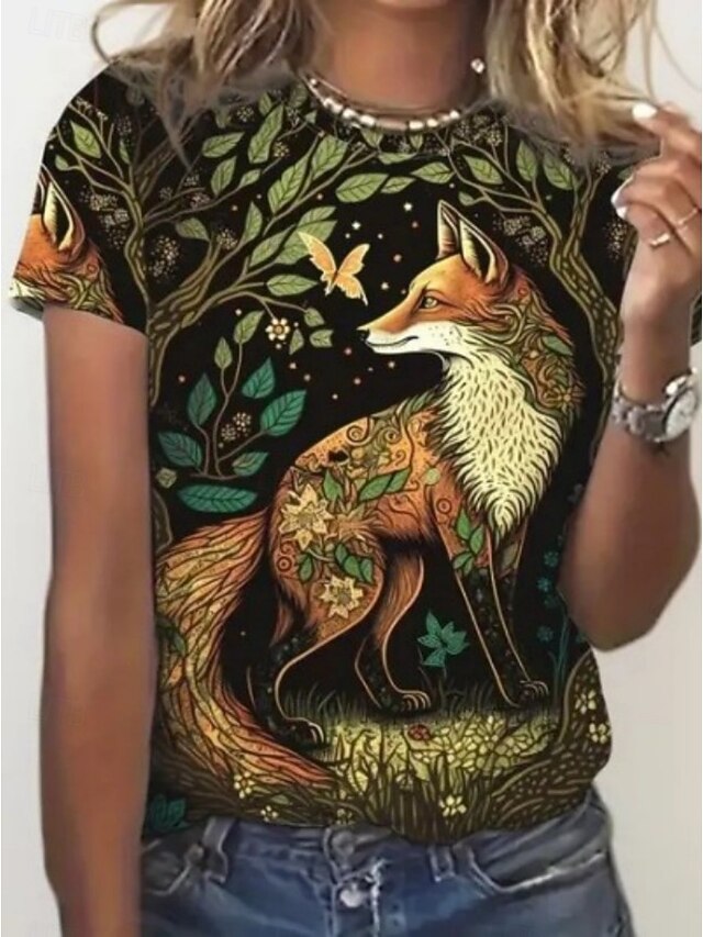 Women's T Shirt Graphic Animal Vintage Stylish Classic