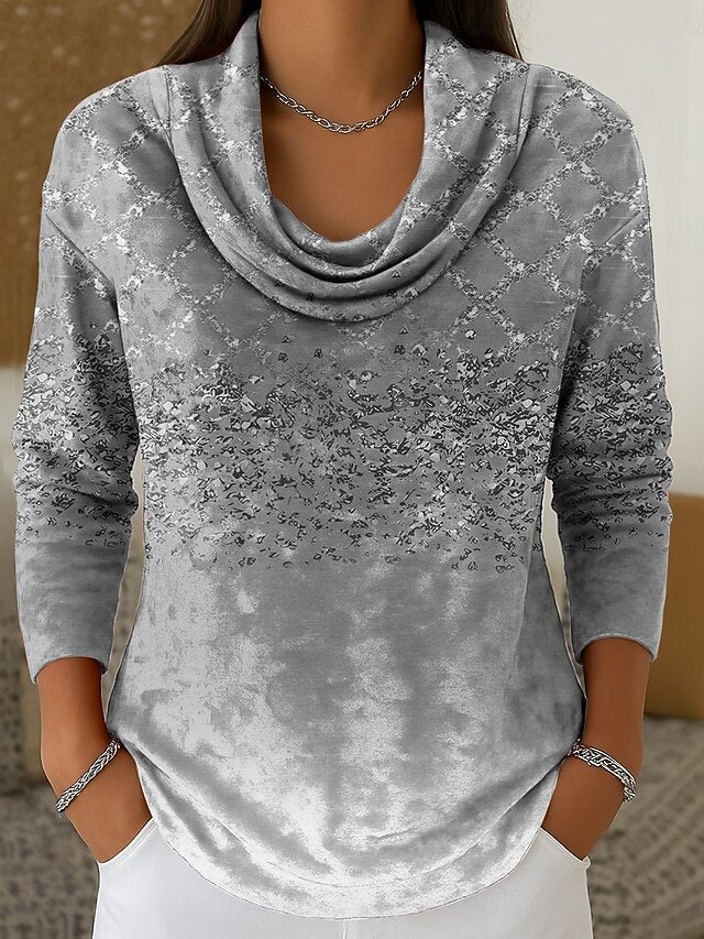 Women's Tunic Tee Print Tiered Ombre Graphic Geometric