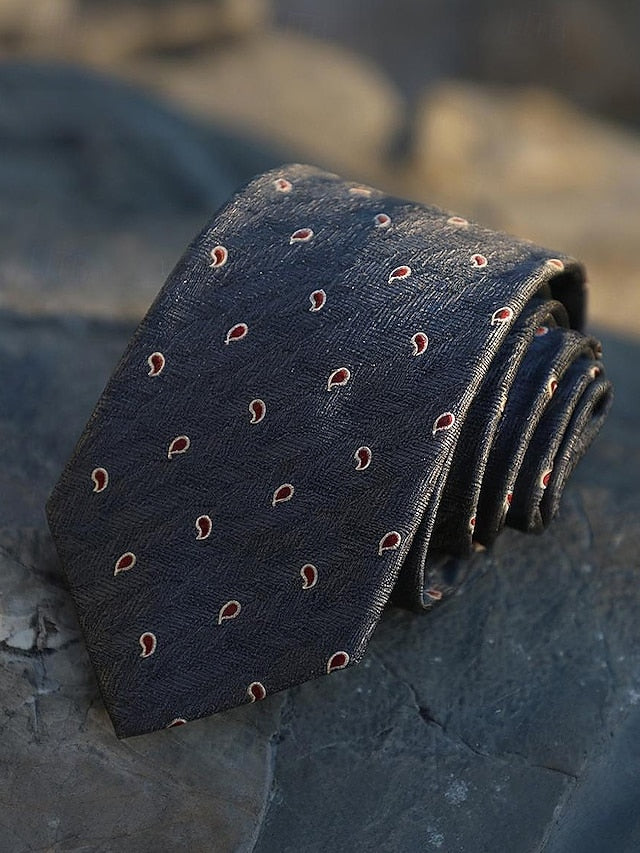 Striped Paisley Necktie and Silk Classic Men's Tie