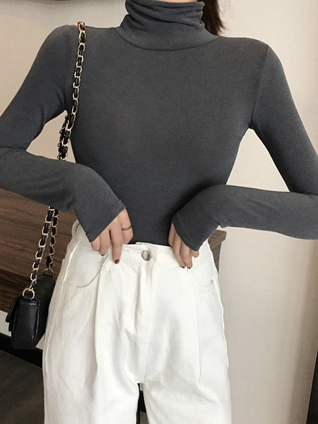 Women's Blouse Ruched Solid Color Stylish Casual Long