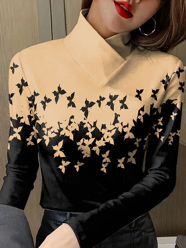 Women's T Shirt Print Graphic Butterfly Elegant Vintage