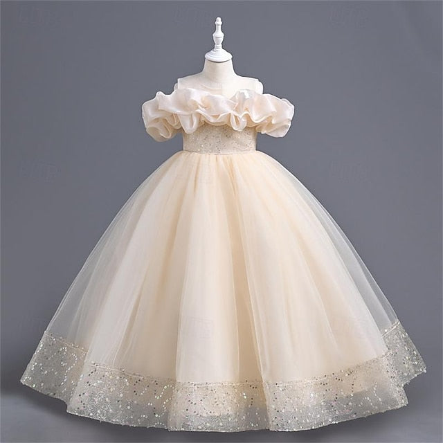 Solid Girl Color 3D Dress Party Flower Girls'