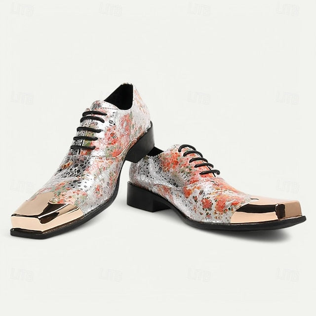 Floral Shoes Patent Printed Leather – Men's Oxford